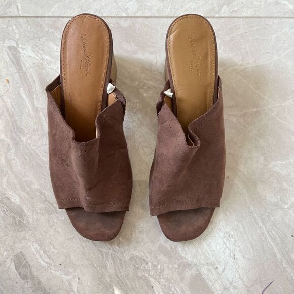 Universal Thread Shoes - Universal Thread Women's Brown Black Heel Sandals Size 8